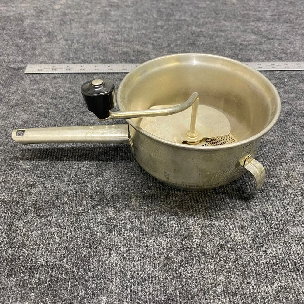 Vintage Foley Food Mill Aluminum Hand Crank Masher Ricer Silver 7 Inch Bowl USA
